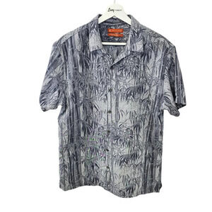 Tori Richard Mens Hawaiian Tree Print Button Up Short Sleeve Shirt Size Large